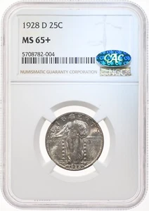 1928-D 25C NGC MS65+ CAC Standing Liberty Quarter - PLUS and CAC! - Picture 1 of 3