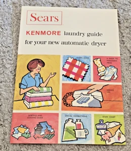 Guía de lavandería original Sears Kenmore para lavadora automática, folleto vintage - Imagen 1 de 3