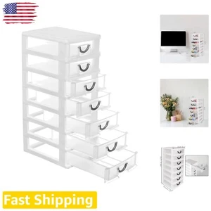 7 Clear Drawer Mini Organizer Box Storage Container - White, 7.1"x5.1"x13.2" - Picture 1 of 11