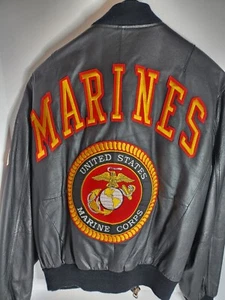 Mens USMC Marine Corps Leatger Bomber Large - Picture 1 of 4