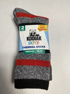 kodiak boys thermal creek socks 2 pairs 1 pack size medium 10 - 2.5 - Picture 1 of 4