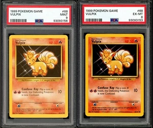 PSA 9 Base Set Unlimited Vulpix 68/102 FADED TEXT MISPRINT Pokemon Cards 1999🔥 - Picture 1 of 3