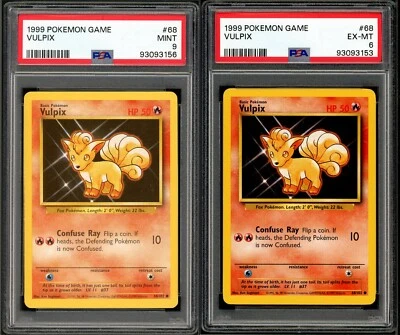 PSA 9 Base Set Unlimited Vulpix 68/102 FADED TEXT MISPRINT Pokemon Cards 1999🔥 - Image 1 of 3