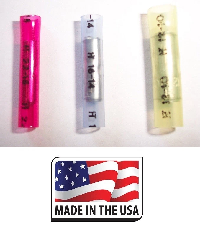 (500) BUTT CONNECTOR ASSORTED NYLON STRAIGHT 22-18,16-14,12-10 TERMINAL MADE USA - Image 1 of 1