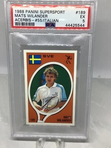 1988 Panini Supersport #180 Mats Wilander/55 Acerbis PSA 5 (4 in all grades)