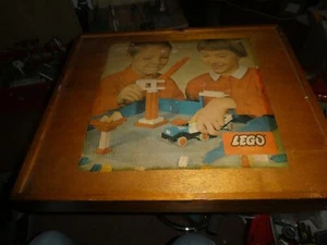 Lego System sehr grßer Bausteine 51x60cm Holzkoffer/-Sortierkiste 50/60ies Top - Bild 1 von 4