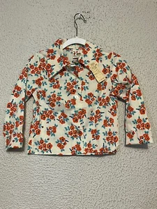 Vintage New W Tag Deadstick Winnie The Pooh Sears Perma Prest Floral Button Down - Picture 1 of 5