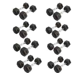 2.5KG Hex Dumbbell Set Cast Iron Weights Rubber Encased Hexagonal Gym Pair