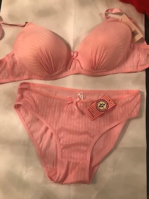 NEW LADIES BRAS AND PANTIES SET BY PARIS PINK...push up - Image 1 of 4