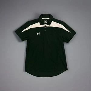 Under Armour Men's UA Performance Golf Polo Shirt - Green & White, Size M - Picture 1 of 5