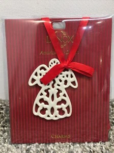 NEW Lenox Pierced Angel Charm w/ Red Ribbon Christmas Ornament Cream Porcelain - Picture 1 of 3