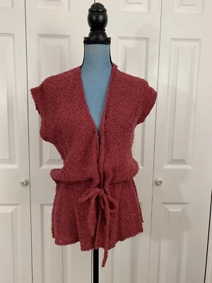 Cárdigan suéter abierto malva AstorOne vintage años 70 corbata frontal sin mangas mediano Foto 1 de 4