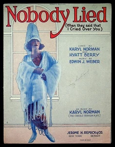 Noten:: NIEMAND LOG When They Said I Cried Over You:: Karyl Norman ©1922 - Bild 1 von 3