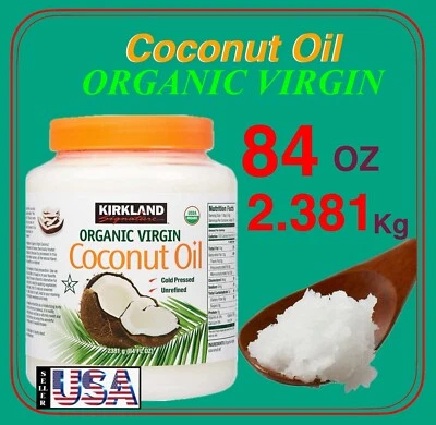 Kirkland 100% USDA Organic Coconut Oil Virgin Cold Pressed Unrefined, 84 FL OZ - Image 1 of 4
