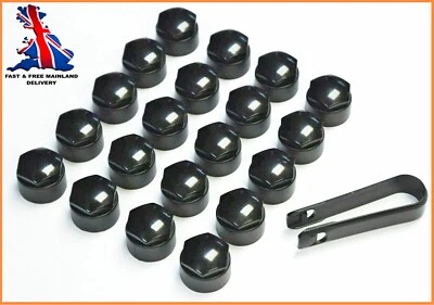 PARA AUDI A2 A6 A7 A8 TT Q3 Q5 17mm CUBIERTAS DE TUERCA DE RUEDA CIERRE TAPAS DE PERNOS NEGRO x20 Foto 1 de 4