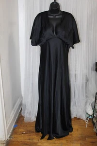 Abercrombie & Fitch Maxi Short Sleeve Satin Dress. Sz. XL - Picture 1 of 10