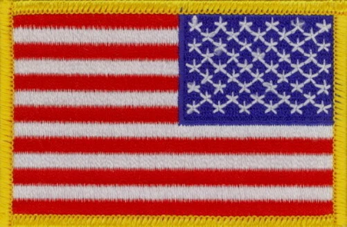 50 Pcs Reverse USA Flag (G) Embroidered Patches 3.5"x2.25" iron-on - Image 1 of 1