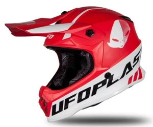 UFO 2024 Motocross MX Helmet Youth Kids Red Black White Matt - All Youth Sizes - Picture 1 of 9
