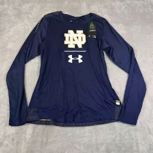 Under Armour Notre Dame Fighting Irish HeatGear Long Sleeve Athletic Top Navy MD - Picture 1 of 9