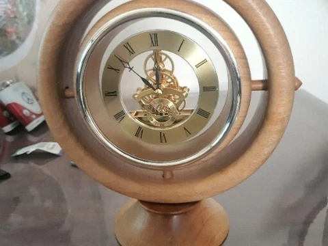round shaped skeleton mantle clock no(0) jewel unadjusted possibly oak 11" Cover