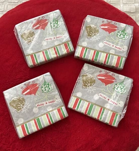 Lot of 4 Packs of Vintage Paper Christmas Cocktail Napkins - Target…80 Total NOS - Picture 1 of 6