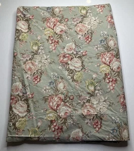 Ralph Lauren Charlotte Sage Green Floral Queen Flat Sheet French Country - Picture 1 of 7