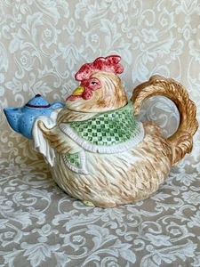 Vintage Fitz and Floyd Ceramic Tea Pot Rooster 1987 42oz Tea Pot Chicken Hen FF - Bild 1 von 18