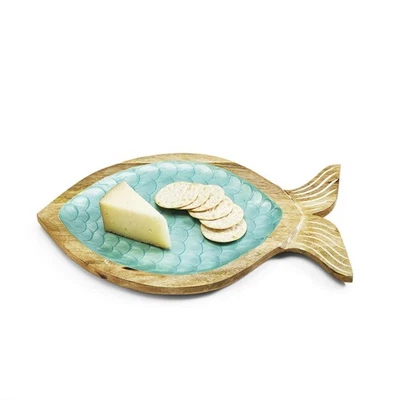 Twos Company 53181 Shimmering Scales Hand-Crafted Fish Tray, 16-inch High - Image 1 of 2