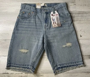 Levi's 511 Slim Youth Denim Short Distressed Light Wash Size: 14R W27 NWT! - Picture 1 of 14