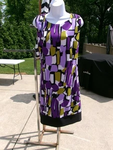 NWT RONNIE NICOLE PURPLE PRINT DRESS 18 - Picture 1 of 1