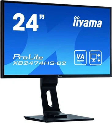 iiyama ProLite XB2474HS 24" Full HD 1080p VA LED Monitor - HDMI DISPLAY VGA  - Image 1 of 4