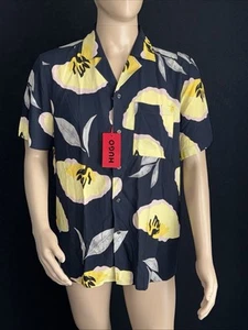 Hugo Boss Men L Hawaiian Shirt Retail $178 - Picture 1 of 5