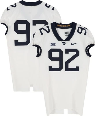 West Virginia Mountaineers TI #92 White Jersey from Football Program - Size 44+4 - Image 1 of 3