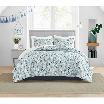 Twin Olivia Duvet Cover Set Blue - Poppy & Fritz