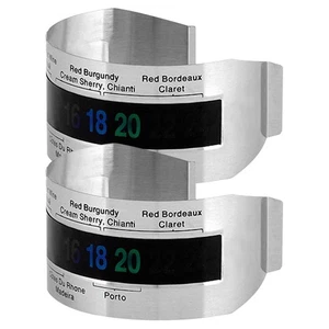 2pcs Wine Thermometer Bracelet Stainless Steel Thermometer Bottle Beer Temperatu - Picture 1 of 10