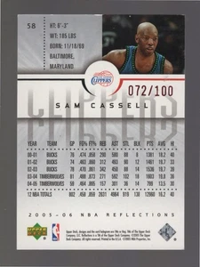 2005-06 Upper Deck NBA Reflections Red Sam Cassell #58. 072/100 - Picture 1 of 2