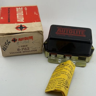 NOS OEM Ford Autolite Voltage Regulator 6V 8-762 GRX-762 - Image 1 of 3
