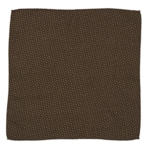 VANNUCCI Milano Handmade Brown Dot Wool Pocket Square NEW 32cm x 32cm - Picture 1 of 4