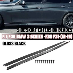 Gloss Black Side Skirt Sill Extension Lip Splitter For BMW F30 3 Series 2012-18 - Picture 1 of 10