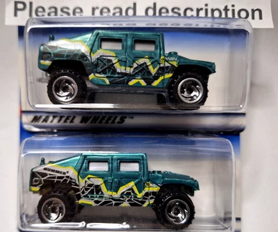 1999 Hot Wheels HUMVEE #1080 hummer tampo and base variation India Malaysia lot - Image 1 of 4