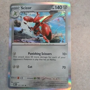 Pokemon Card Scizor 141/197 Holo Rare Scarlet & Violet Obsidian Flames 2023 NM/M - Bild 1 von 6