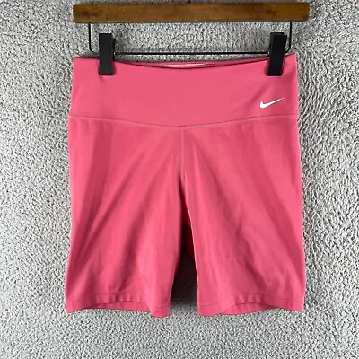 Nike Womens Shorts Medium Pink Logo Swoosh Running Stretch Gym Yoga Activewear • 12.84€
