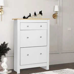 Shoe Rack Shoes Storage Cabinet Wooden Stand Cupboard Unit 3 Drawer Organiser - Picture 1 of 8