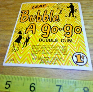 original Vintage vending machine display 1c Leaf Bubble a go-go Bubble Gum card - Picture 1 of 3