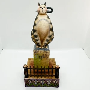 Vtg Jim Shore Cat Folk Art Fat Black Halloween Spooky Witchy Sleep Tight Grave - Picture 1 of 7