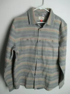 Marine Layer Wool Cotton Blend Over Shirt Soft Mens Medium Large Stripe Flannel - Picture 1 of 9
