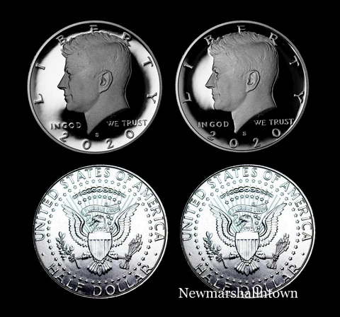 2020 P+D+S+S Kennedy Half Dollar ~ Silver and Clad Mint Proof Set ~ PD Mint Roll Cover
