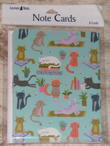 LEANIN TREE Yoga Gatos, Gatos Caprichosos #35712~8 Cuadernos~Colorido en Blanco Interior - Imagen 1 de 2