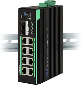 LINOVISION Industrial 8-Port Full Gigabit Solar POE Switch with DC9.5V-57V to DC - Picture 1 of 10