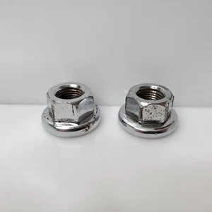 Rare Vintage Mongoose Pro Class 3/8" Axle Nuts & Washers Pair Chrome - Picture 1 of 8